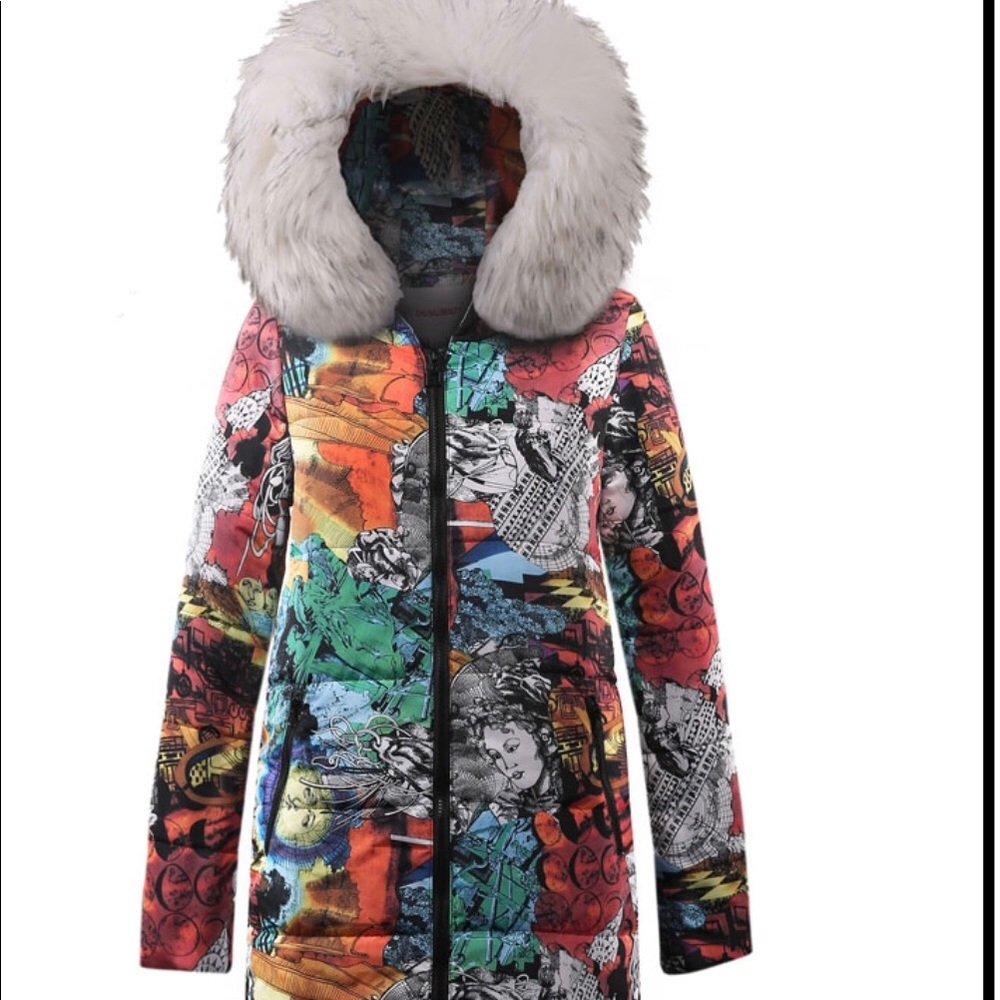 Artsy down coat